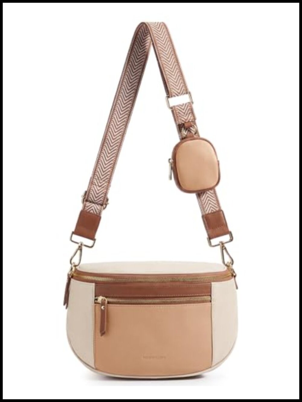 Vegan Leather Crossbody Bag RFID Blocking Medium Travel Purse